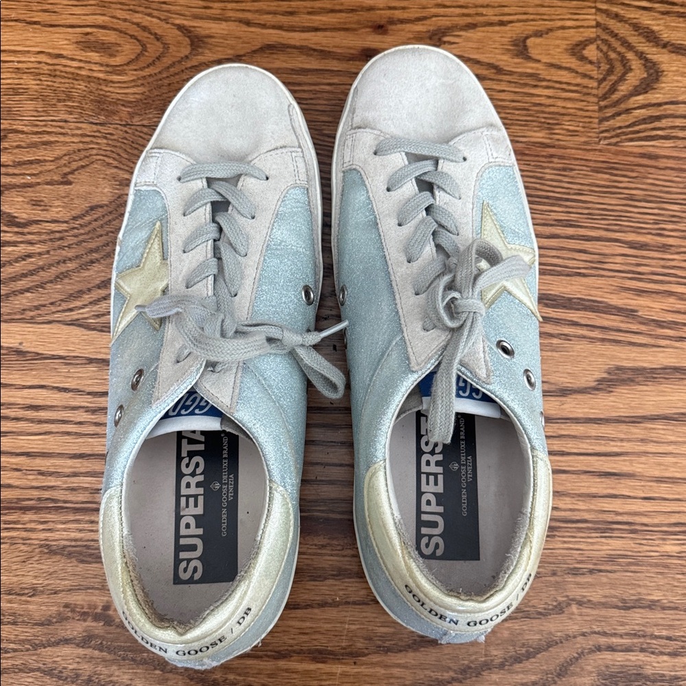 Golden Goose Light Blue and Beige Sneakers size 41 - Picture 7 of 11